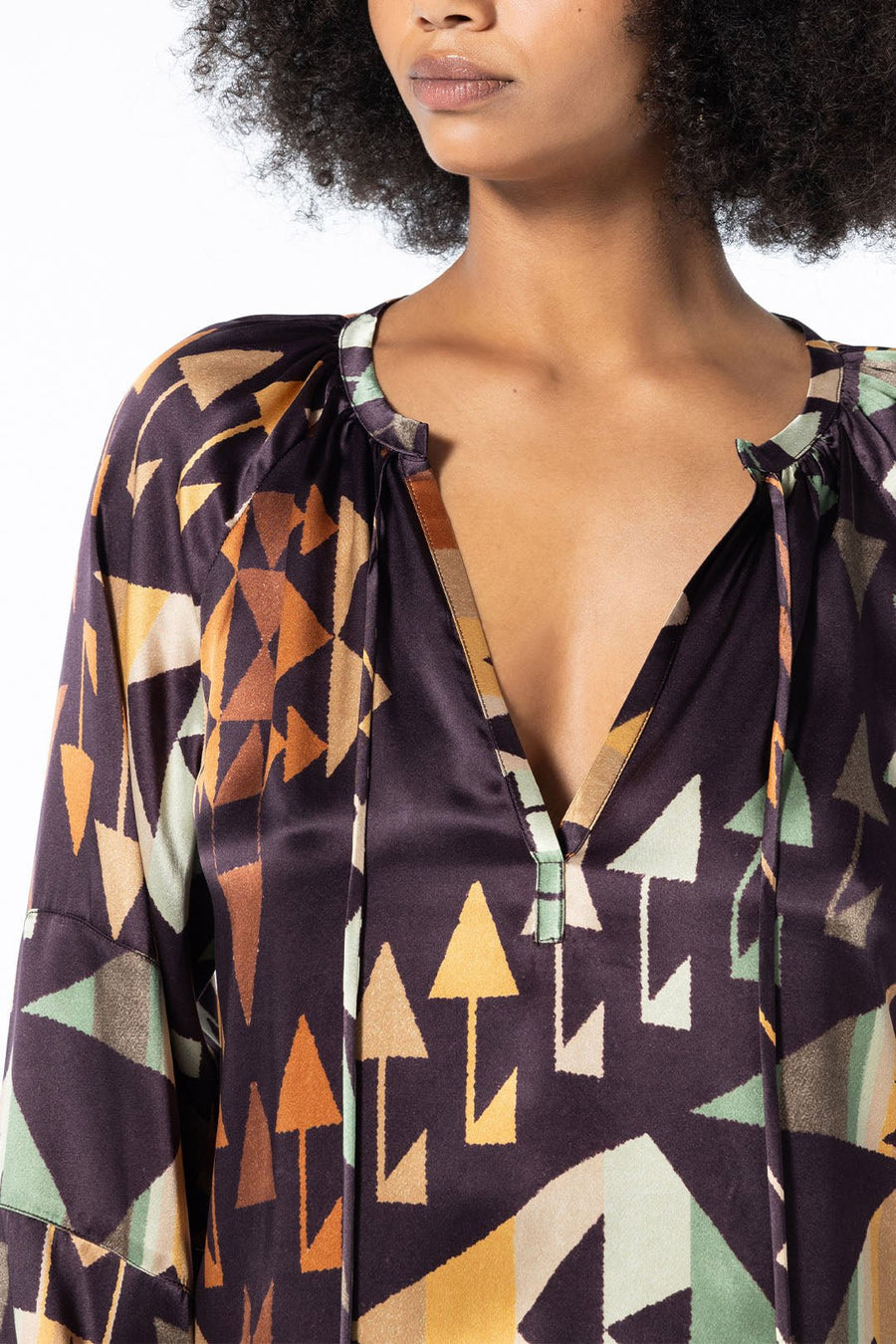 LABYRINTH LONG SLEEVE BLOUSE, MULTI - Burning Torch Online Boutique