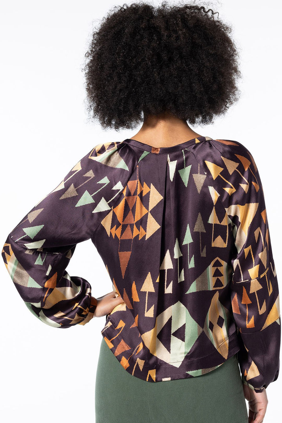 LABYRINTH LONG SLEEVE BLOUSE, MULTI - Burning Torch Online Boutique