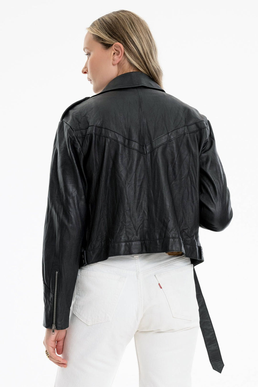 LEATHER AVIATOR JACKET, BLACK - Burning Torch Online Boutique