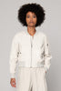 LEATHER BOMBER JACKET, CHALK - Burning Torch Online Boutique