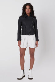 LEATHER BOXY MOTO, BLACK - Burning Torch Online Boutique