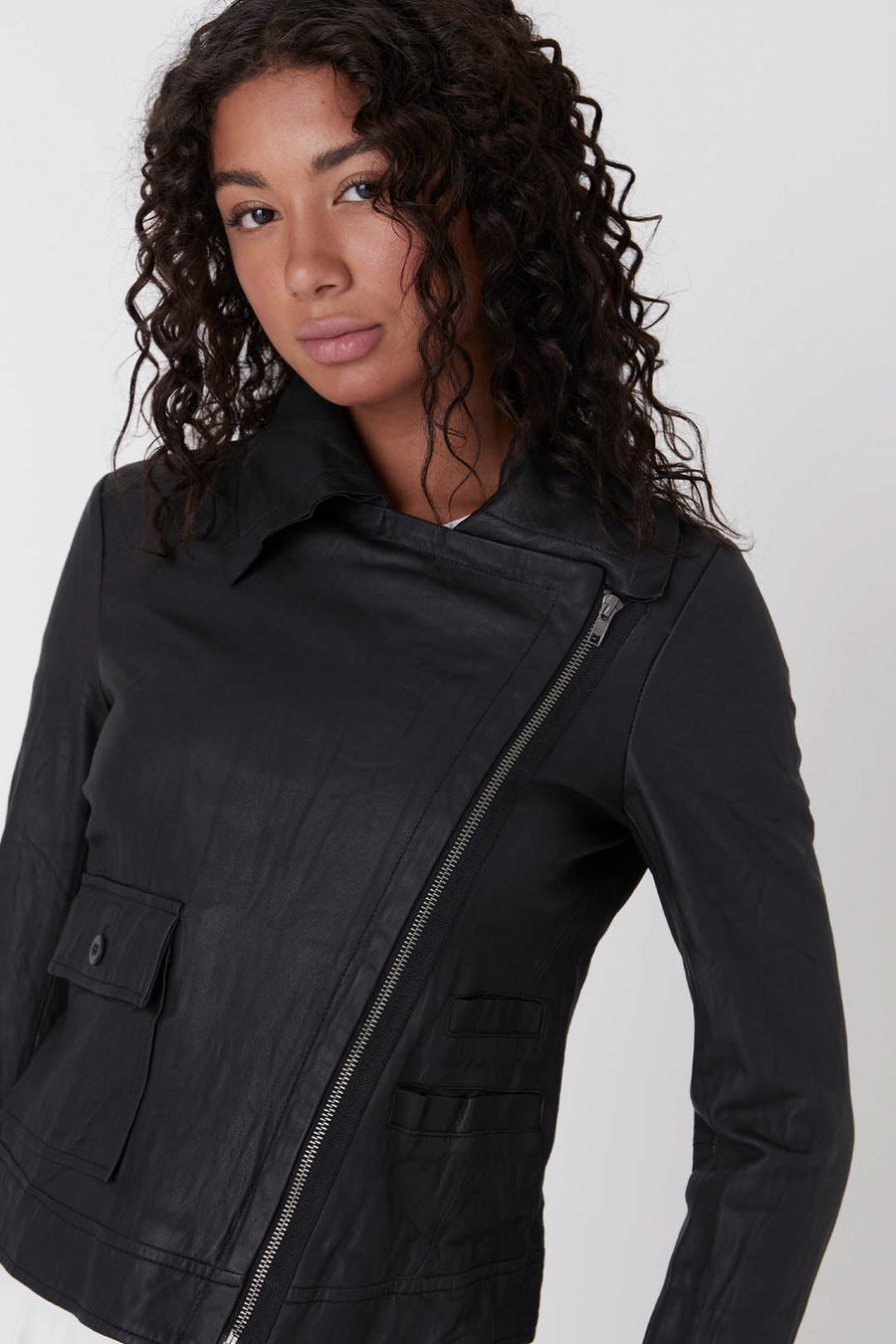 LEATHER BOXY MOTO, BLACK - Burning Torch Online Boutique