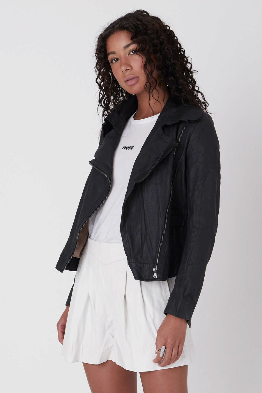 LEATHER BOXY MOTO, BLACK - Burning Torch Online Boutique