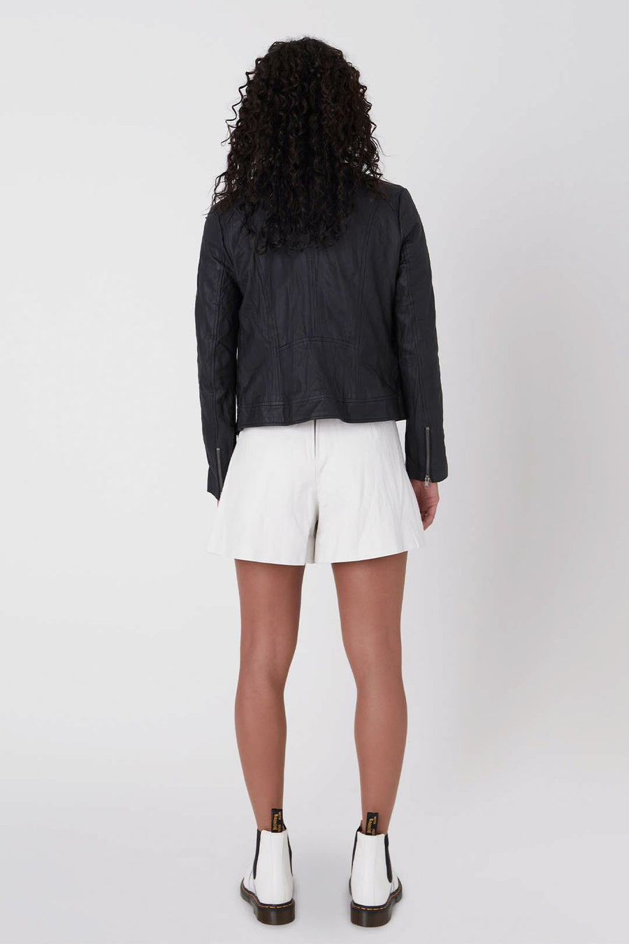 LEATHER BOXY MOTO, BLACK - Burning Torch Online Boutique