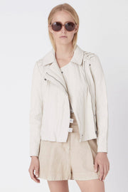 LEATHER CLASSIC MOTO, PARCHMENT - Burning Torch Online Boutique