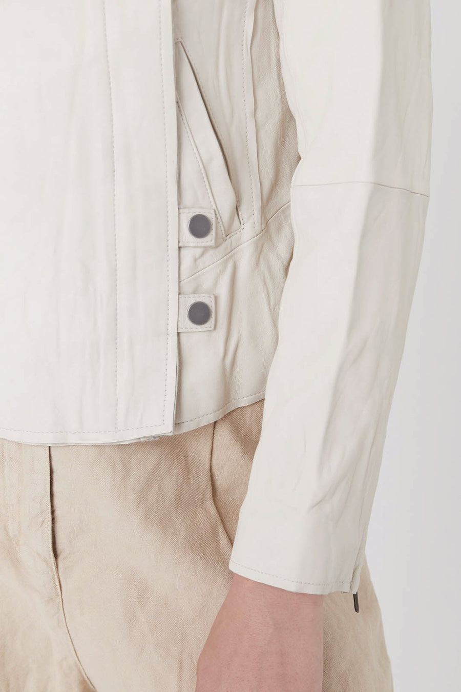 LEATHER CLASSIC MOTO, PARCHMENT - Burning Torch Online Boutique