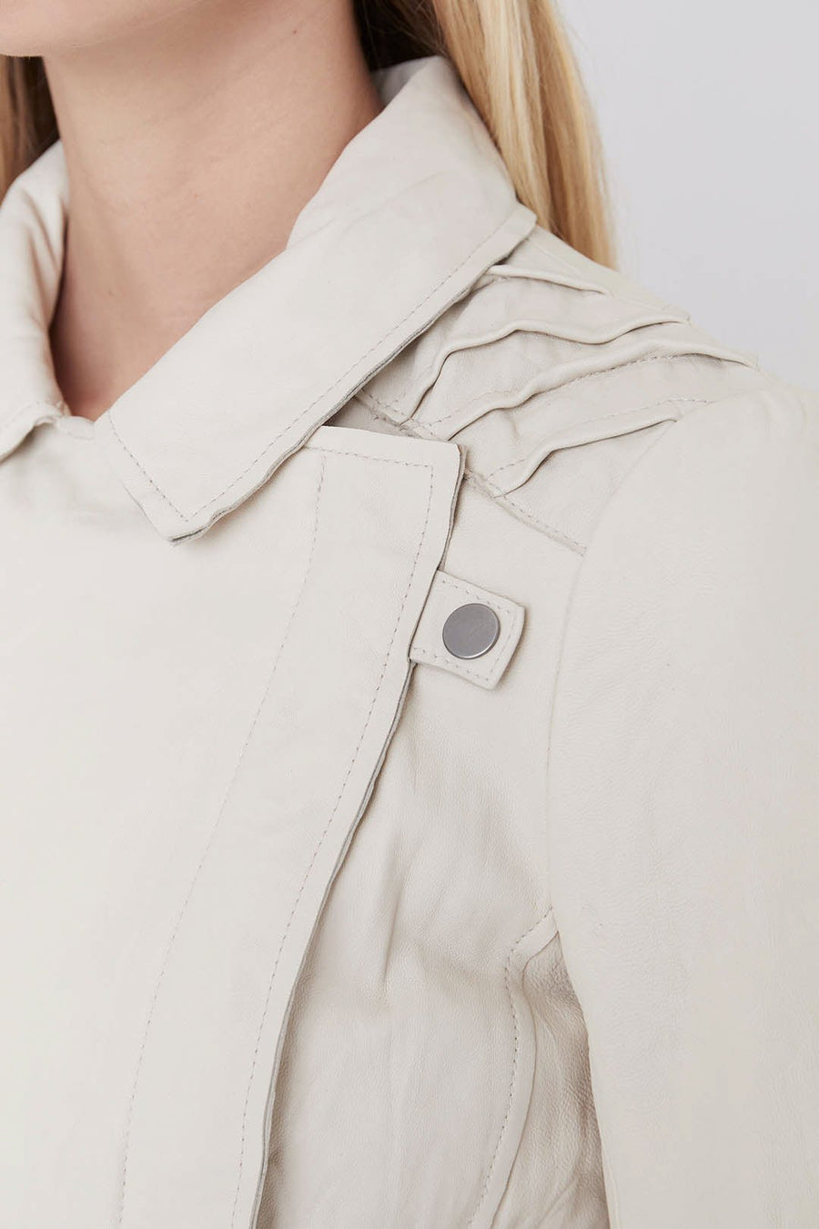LEATHER CLASSIC MOTO, PARCHMENT - Burning Torch Online Boutique