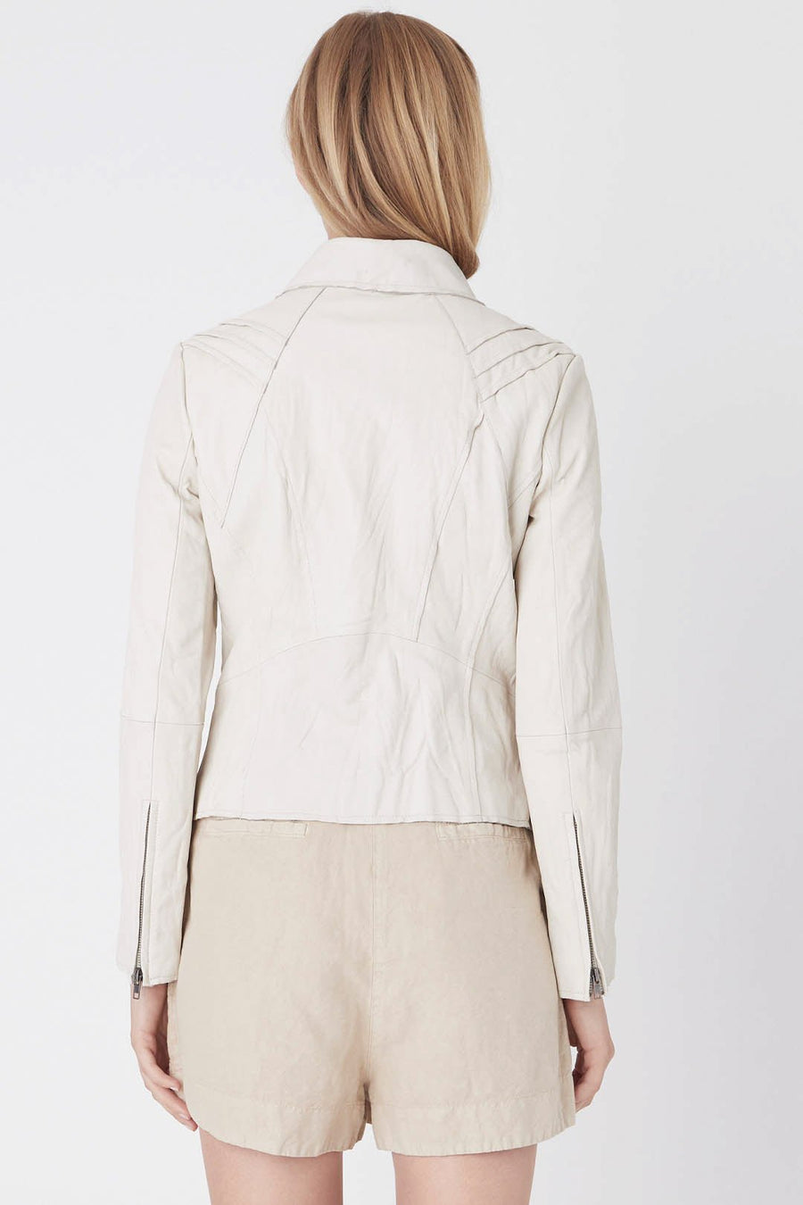 LEATHER CLASSIC MOTO, PARCHMENT - Burning Torch Online Boutique