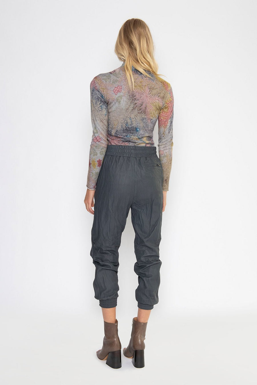 LEATHER JOGGER PANT, GRAPHITE - Burning Torch Online Boutique