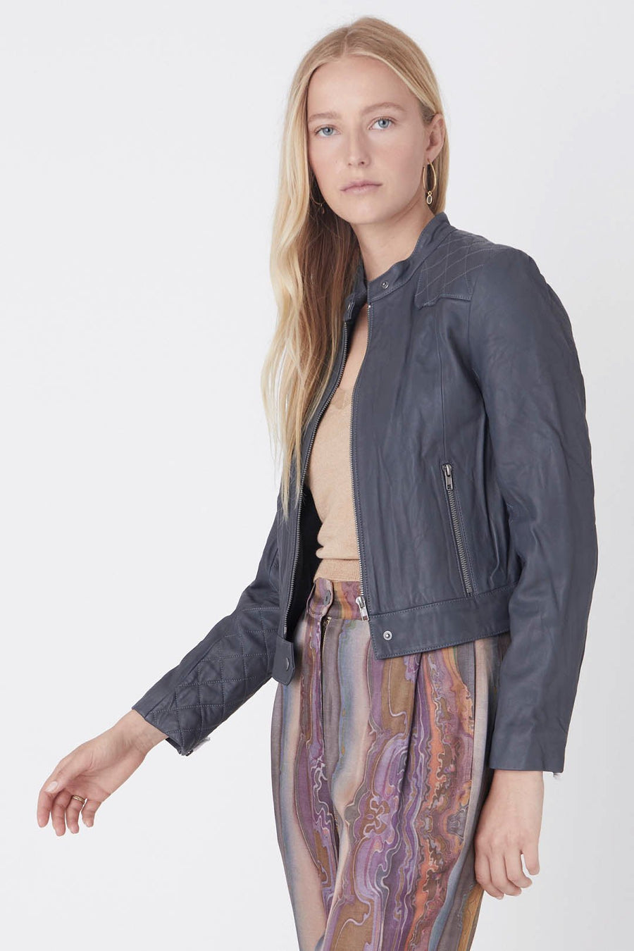 LEATHER SPEEDSTER JACKET, GRAPHITE - Burning Torch Online Boutique