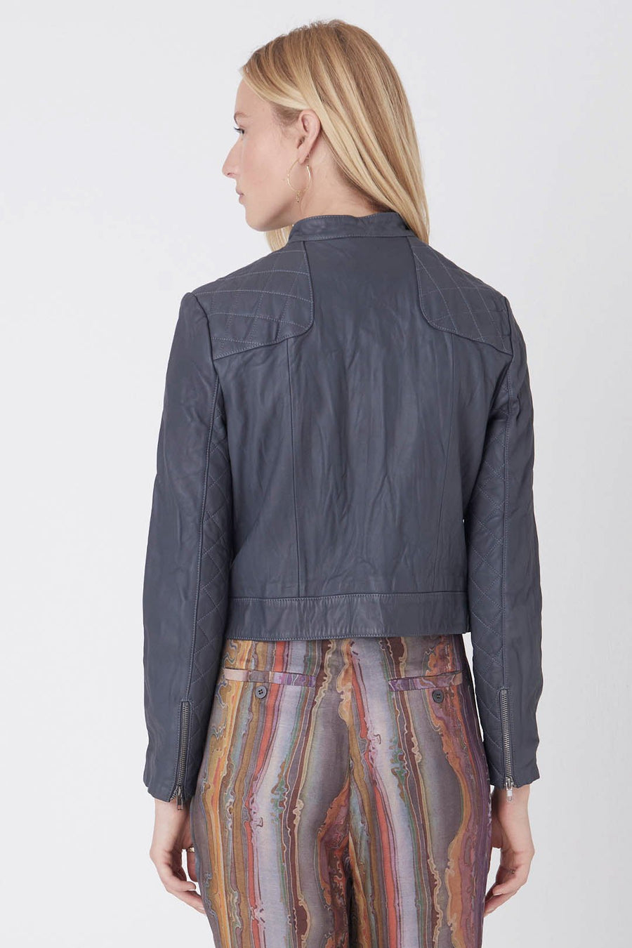 LEATHER SPEEDSTER JACKET, GRAPHITE - Burning Torch Online Boutique