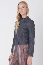 LEATHER SPEEDSTER JACKET, GRAPHITE - Burning Torch Online Boutique