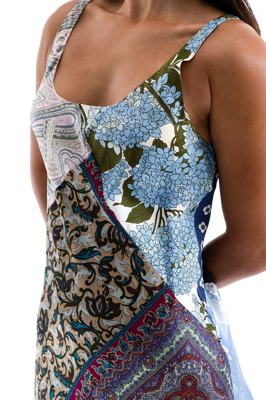 LILY UPCYCLED SLIP DRESS, MULTI - Burning Torch Online Boutique