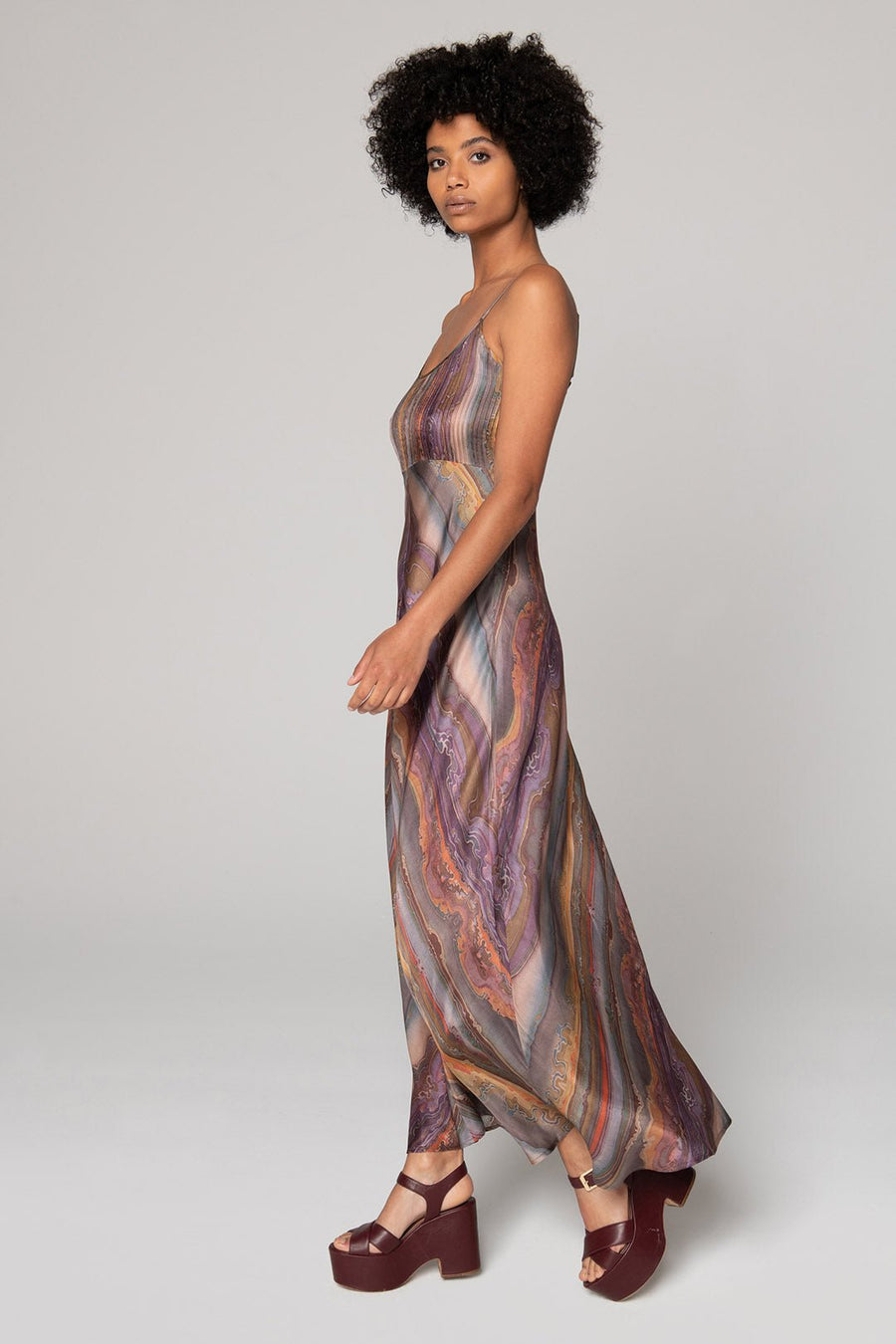 LOST HORIZON BIAS MAXI DRESS, MULTI - SAMPLE 30521 - Burning Torch Online Boutique