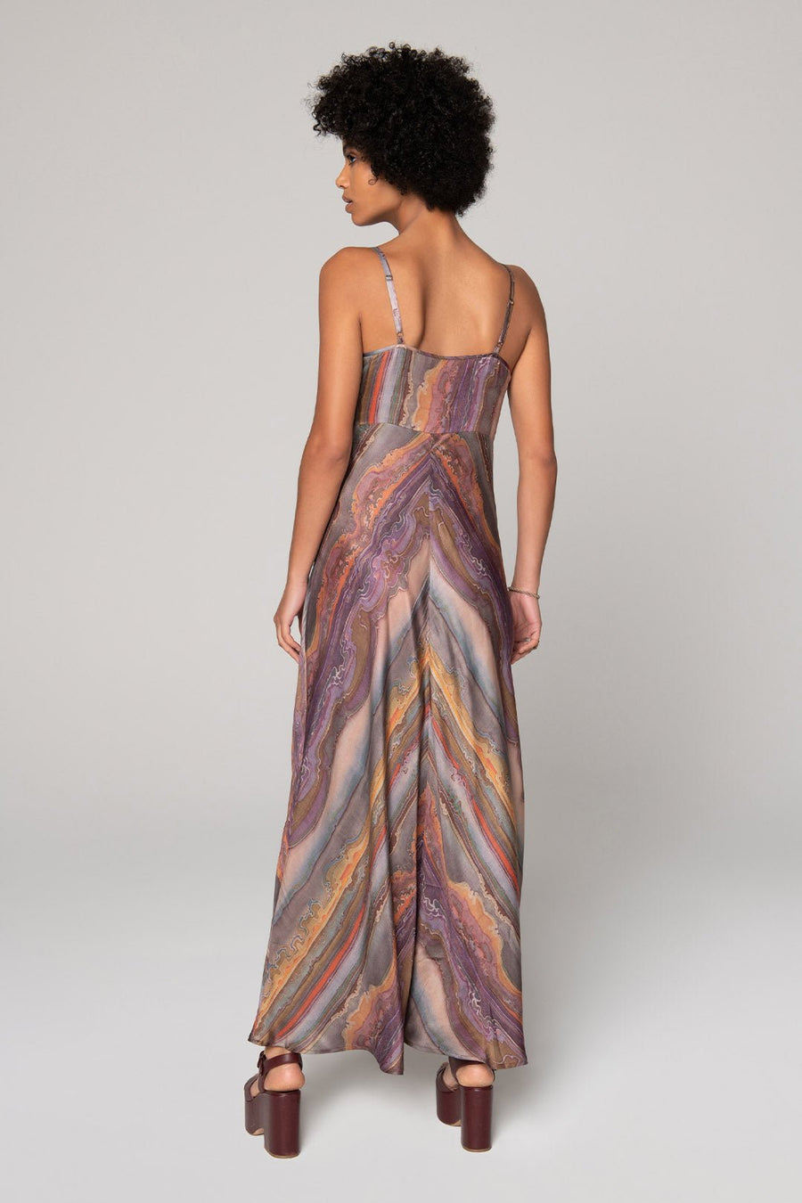 LOST HORIZON BIAS MAXI DRESS, MULTI - SAMPLE 30521 - Burning Torch Online Boutique