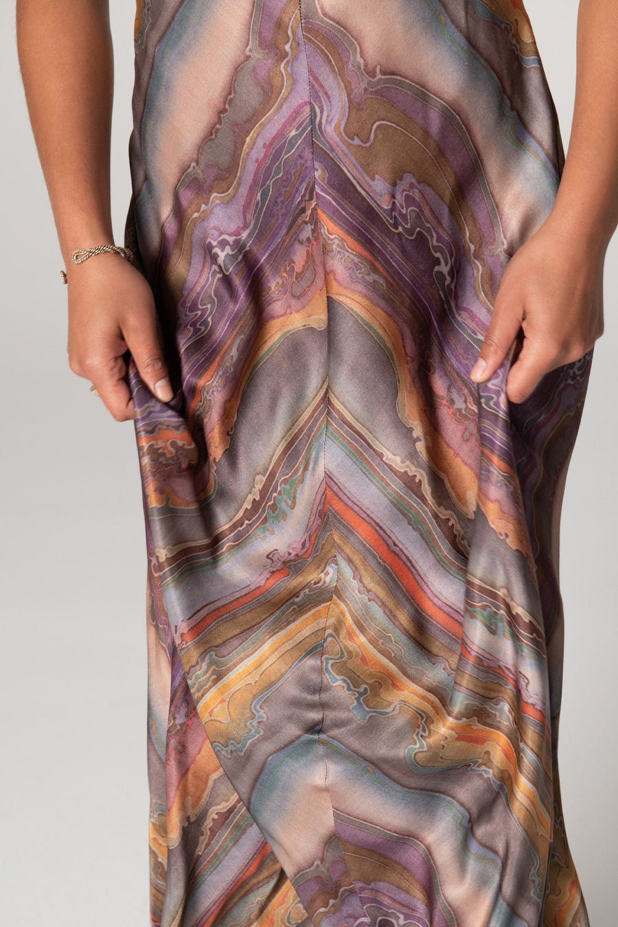 LOST HORIZON BIAS MAXI DRESS, MULTI - SAMPLE 30521 - Burning Torch Online Boutique