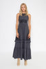 LOTUSLAND EYELET POPLIN DRESS, CHARCOAL - SAMPLE 30458 - Burning Torch Online Boutique