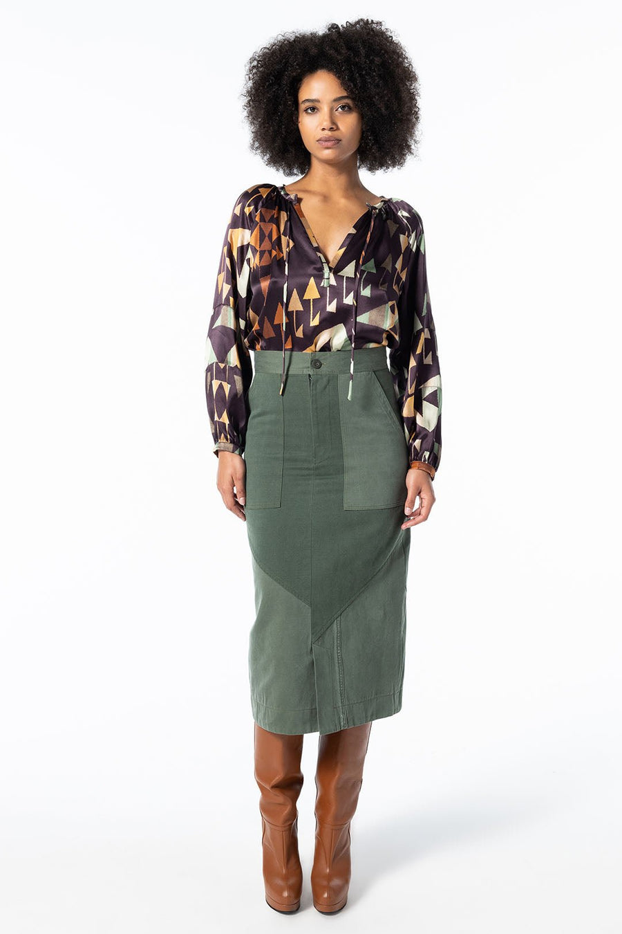 LOVE NOT WAR ARMY SKIRT, ARMY - Burning Torch Online Boutique