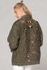 LOVE NOT WAR EMBROIDERED MILITARY JACKET, ARMY - Burning Torch Online Boutique