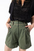 LOVE NOT WAR HIGH WAISTED SHORT, ARMY - Burning Torch Online Boutique
