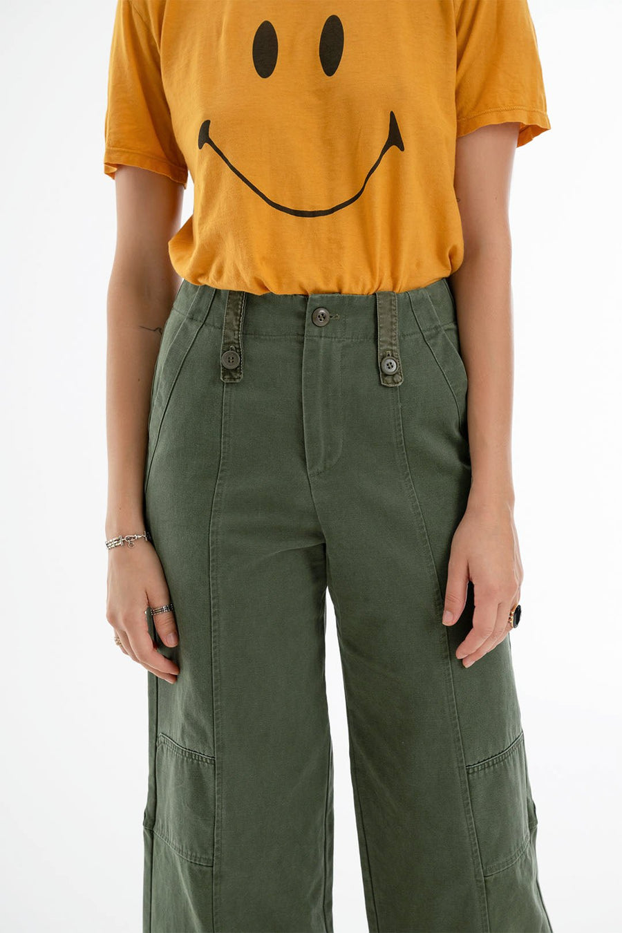 LOVE NOT WAR LONG PANT, ARMY - Burning Torch Online Boutique