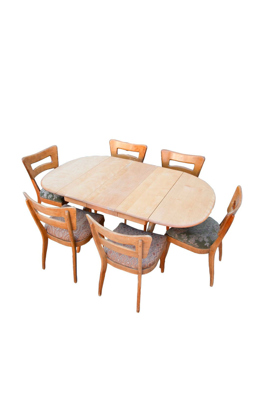 Mid-Century Modern Heywood Wakefield Dining Table (2 Leaf) With 6 