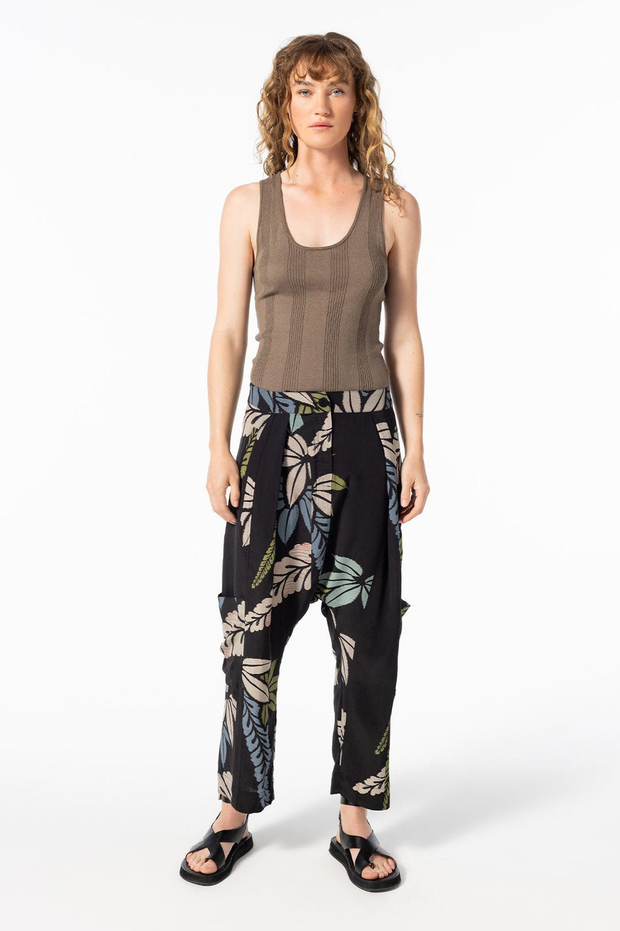 MIDNIGHT JUNGLE DROP CROTCH PANT, MULTI - Burning Torch Online Boutique