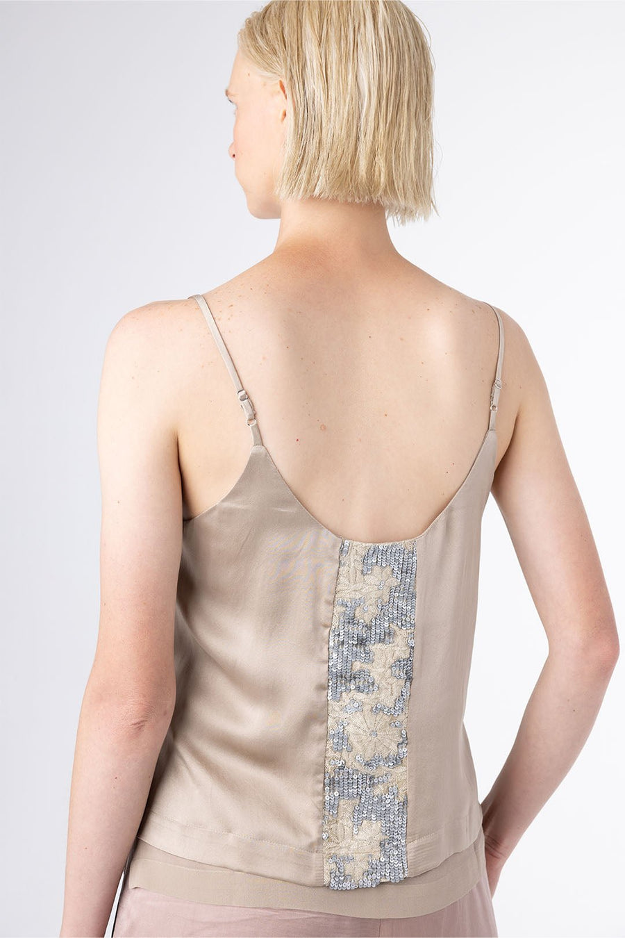 NAOMI SEQUIN CAMI, ANTIQUE METAL - Burning Torch Online Boutique