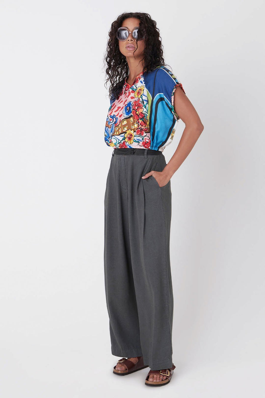 NOMAD HIGH WAIST PANT, SLATE - SAMPLE 10312 - Burning Torch Online Boutique