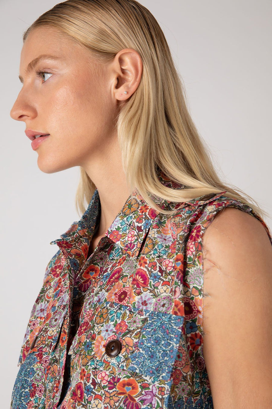 PATTAYA BUTTON UP TOP, MULTI - Burning Torch Online Boutique