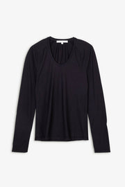 P.C.H. LONG SLEEVE SCOOP NECK TEE, BLACK - Burning Torch Online Boutique