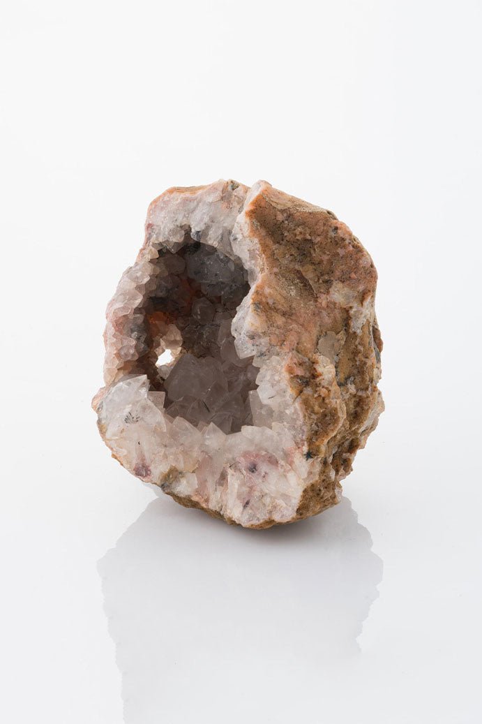 Pink Grey Rutilated Geode - Burning Torch Online Boutique