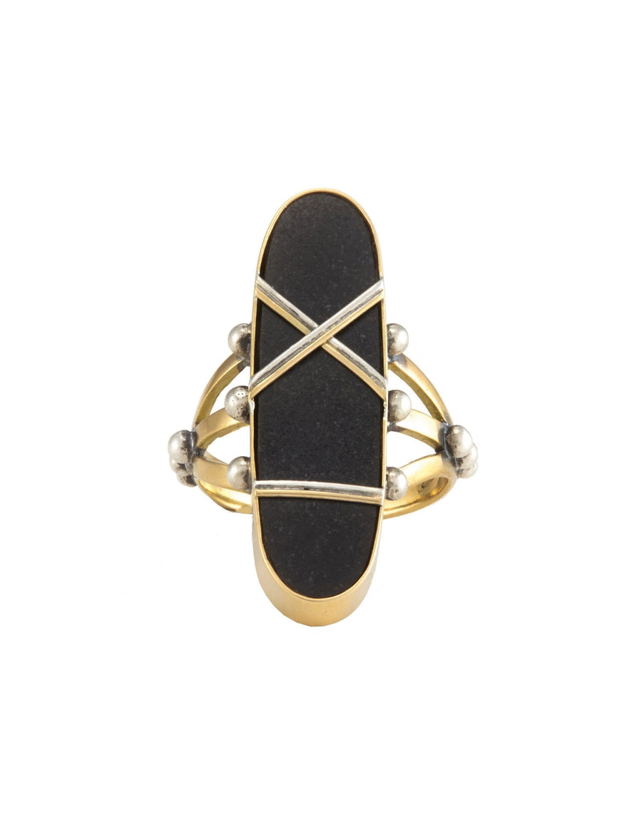 SHIBARI RING MAYAN JADE - BLACK - Burning Torch Online Boutique