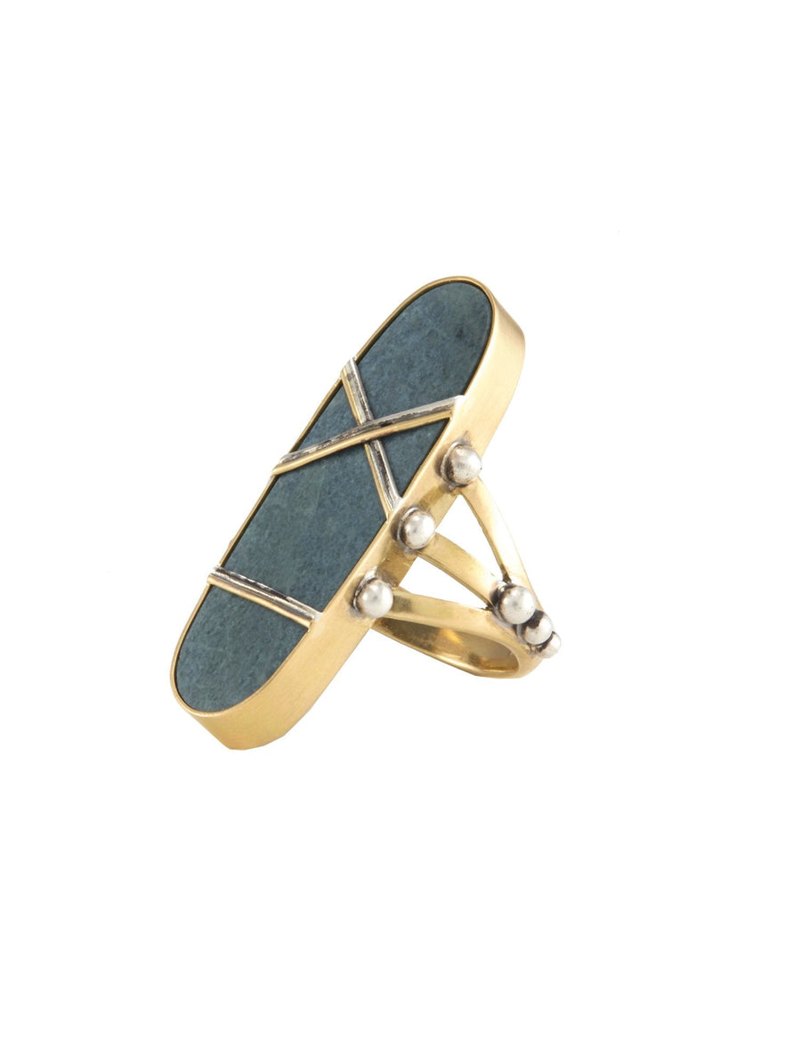 SHIBARI RINGS MAYAN JADE - TEAL - Burning Torch Online Boutique