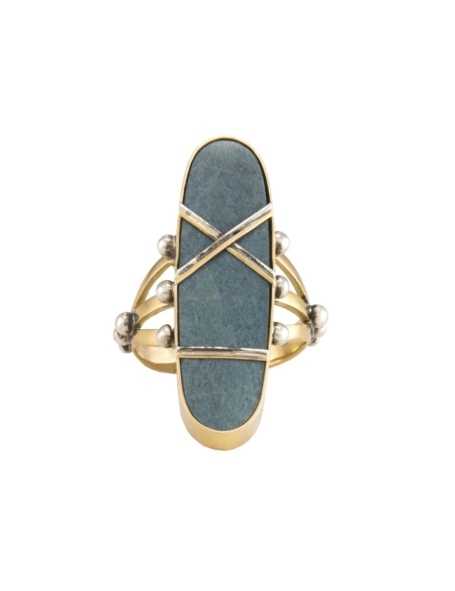 SHIBARI RINGS MAYAN JADE - TEAL - Burning Torch Online Boutique