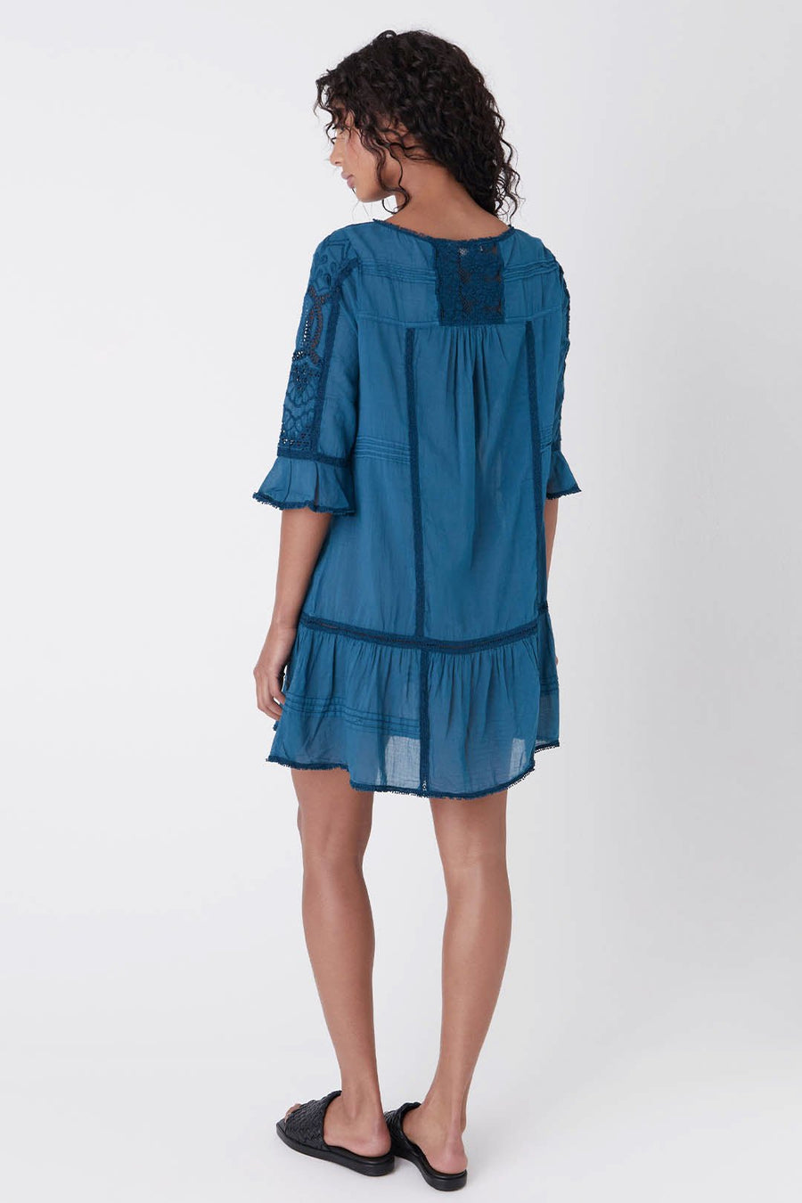 SOPHIA EYELET DRESS, LAGOON - SAMPLE - Burning Torch Online Boutique