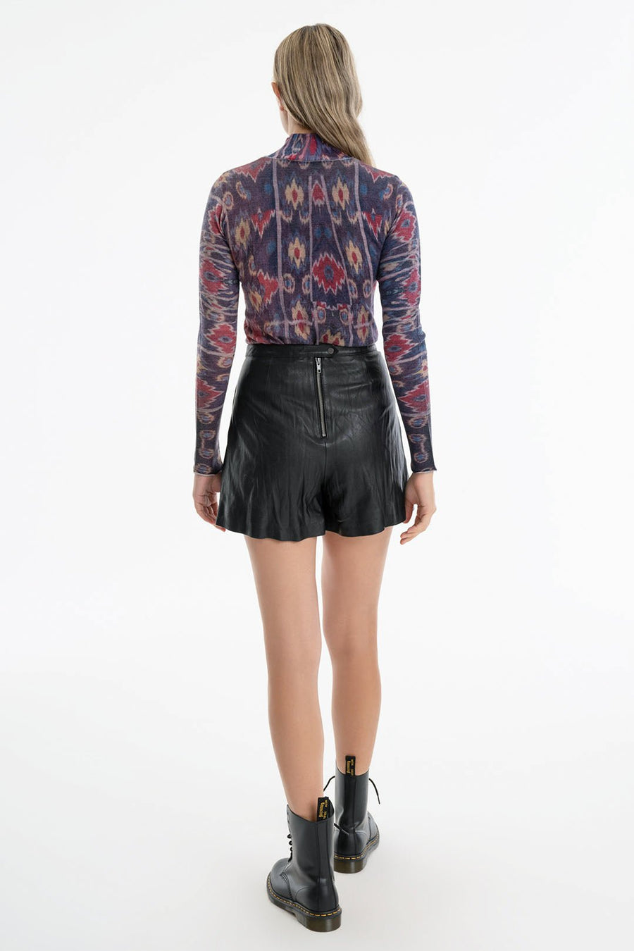 TATE PRINTED CASHMERE TURTLENECK, IKAT - Burning Torch Online Boutique