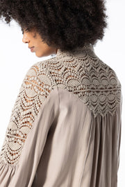 THE EMPRESS LONG SLEEVE BLOUSE, TAUPE - Burning Torch Online Boutique