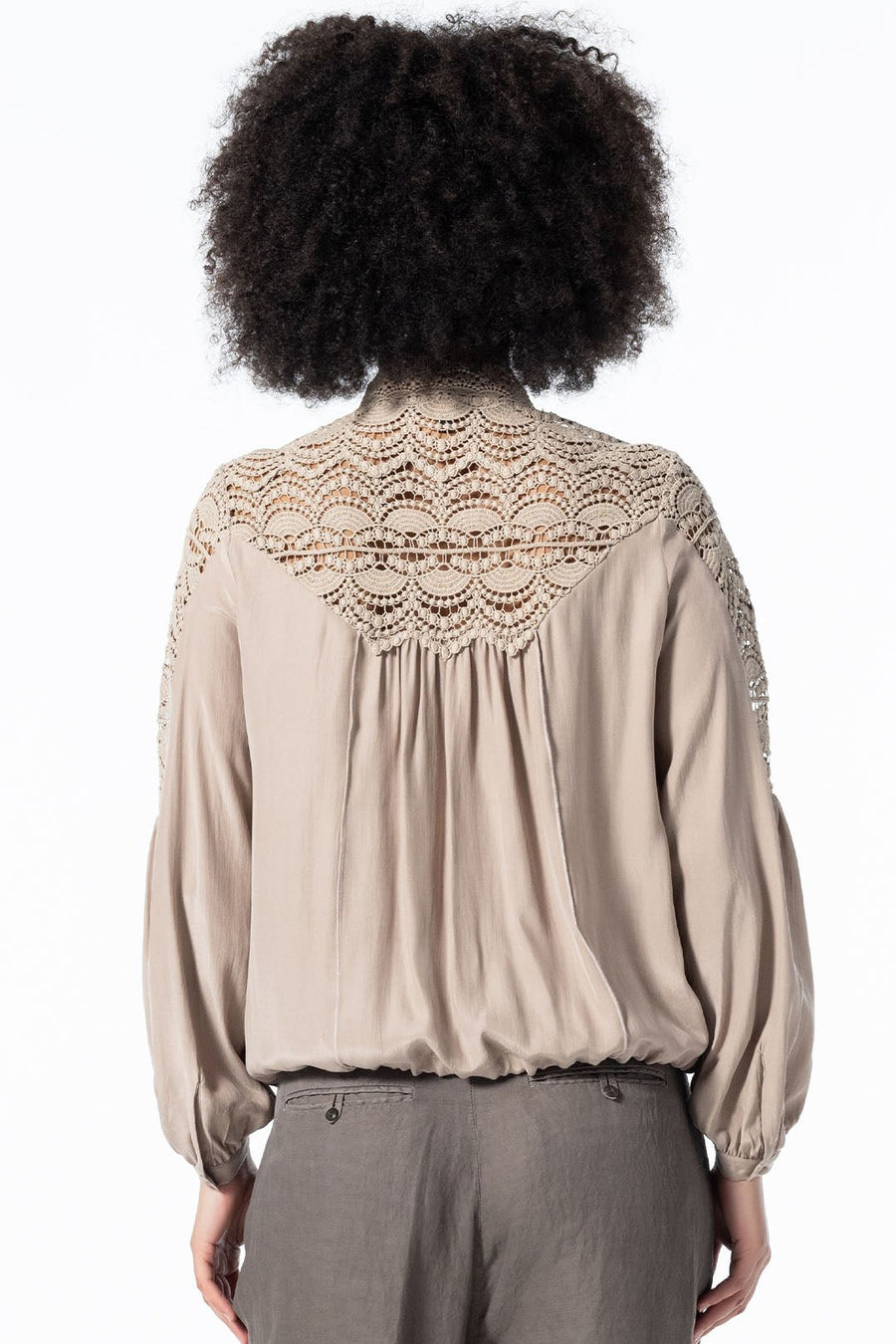 THE EMPRESS LONG SLEEVE BLOUSE, TAUPE - Burning Torch Online Boutique