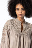THE EMPRESS LONG SLEEVE BLOUSE, TAUPE - Burning Torch Online Boutique