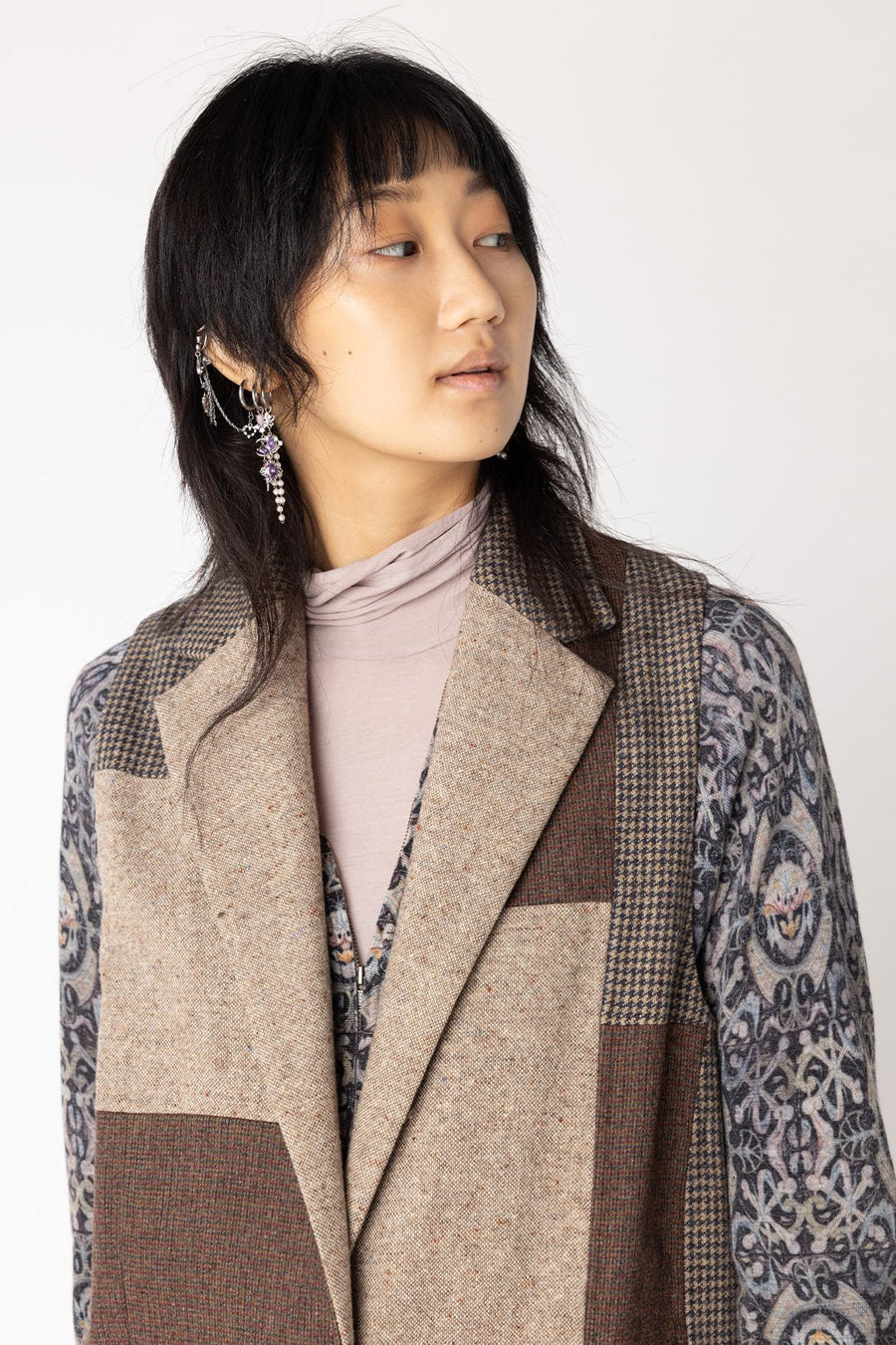 THE GRADUATE UPCYCLED TWEED VEST, MULTI - Burning Torch Online Boutique