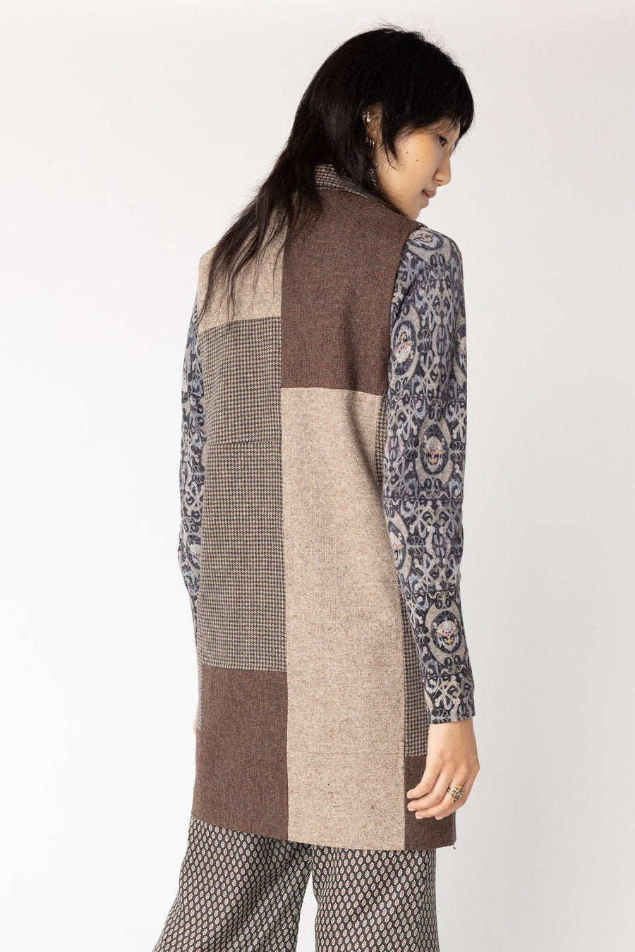 THE GRADUATE UPCYCLED TWEED VEST, MULTI - Burning Torch Online Boutique