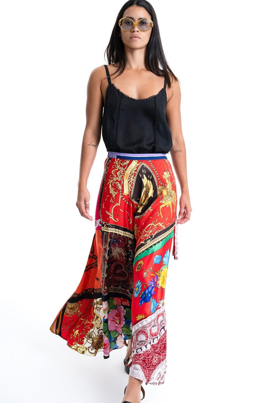 THE LILY UPCYCLED SCARVES WRAP SKIRT, MULTI - Burning Torch Online Boutique