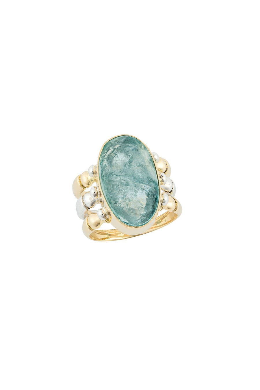 TRIAD RING 18KT GOLD AQUAMARINE - Burning Torch Online Boutique