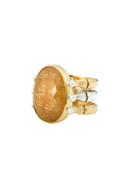 TRIAD RING 18KT GOLD HONEY SAPPHIRE - Burning Torch Online Boutique