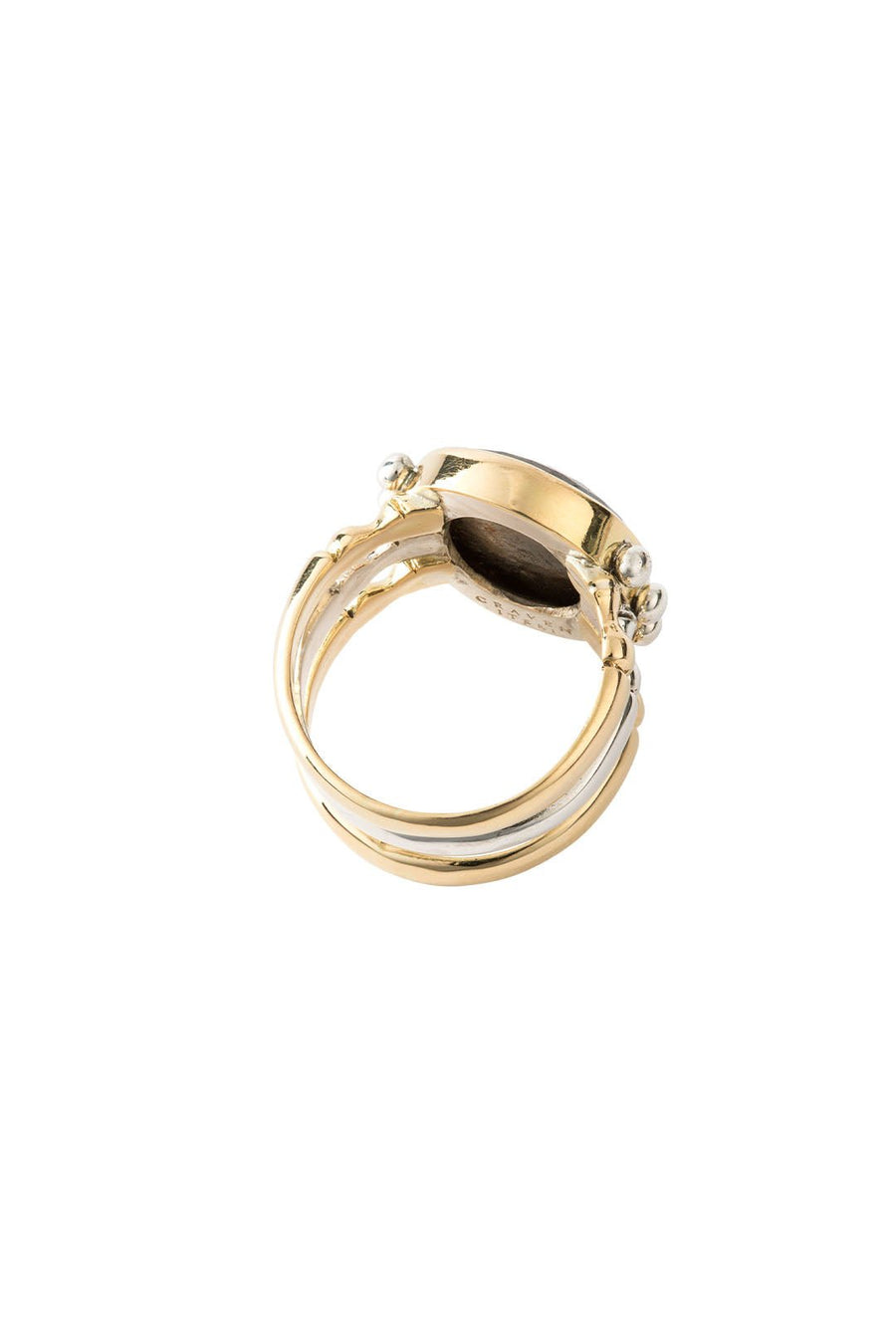 TRIAD RING 18KT GOLD MINK SAPPHIRE - Burning Torch Online Boutique