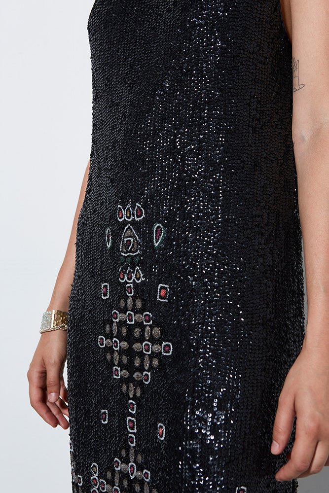 TWIGGY BEADED DRESS - Burning Torch Online Boutique