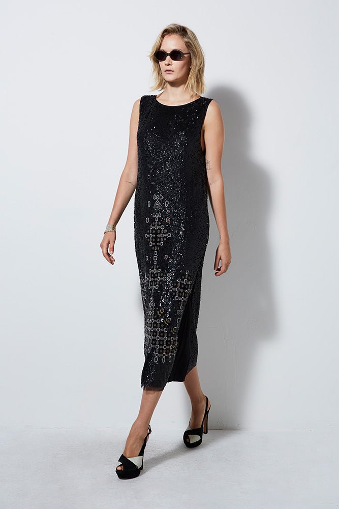 TWIGGY BEADED DRESS - Burning Torch Online Boutique