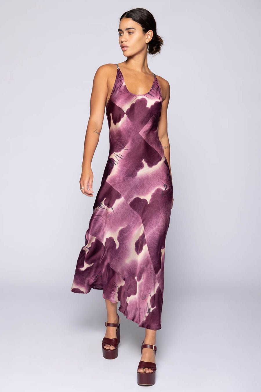 UBUD BIAS MAXI DRESS, PLUM - SAMPLE 30540 - Burning Torch Online Boutique