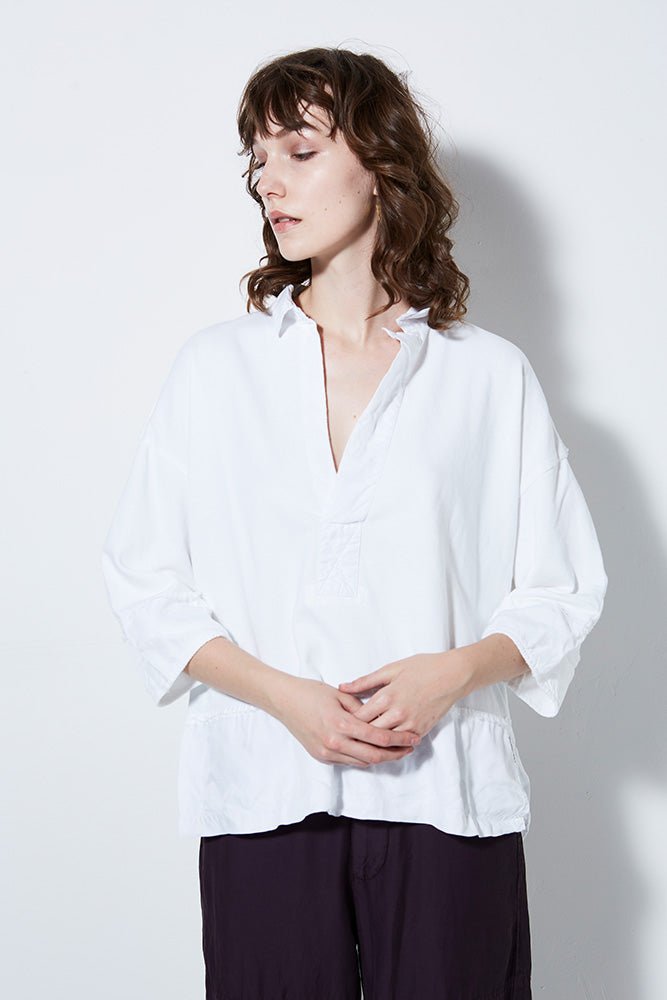 UNION PULLOVER SHIRT, WHITE SAMPLE - Burning Torch Online Boutique